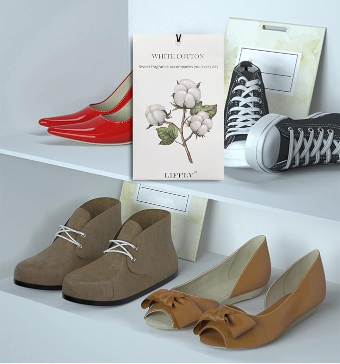 LIFFLY 14 Packs Scented Sachets for Drawers and Closets Lavender Fresh Linen Cherry Blossoms White Cotton Lilac Orange Blossoms 6 Different Scent Gift