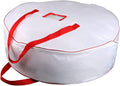 36" Christmas Wreath Storage Container Bag - Christmas Extra Large Garland Wreath Storage Container - Reinforced Wide Heavy Duty Handle & Double Sleek Zipper - Protect Your Party Decorations- White