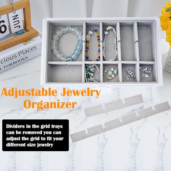 Acrylic Earring Organizer Box with 3 Drawers Clear Stud Earrings Holder Organizer with Velvet Trays Stackable Jewelry Organizer Box 54 Grids Earring Display Case for Women Girls (Grey)