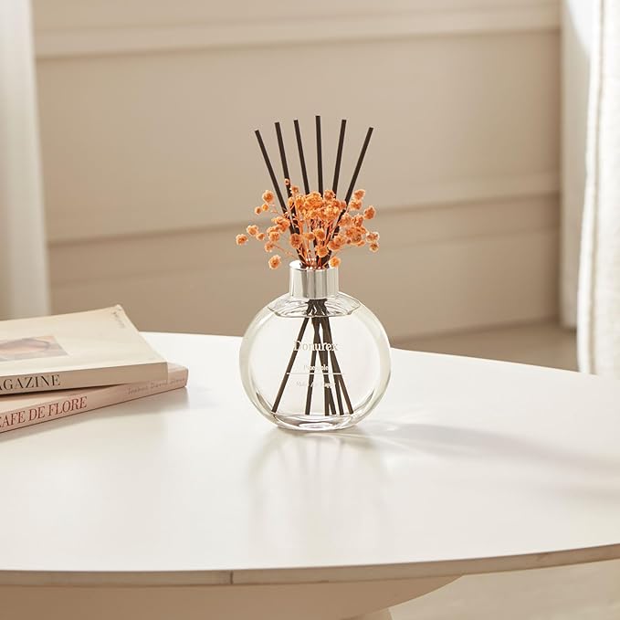 Flower Reed Diffuser Set 5.07oz Pineapple Scent Diffuser with Sticks Home Fragrance Reed Diffuser for Bathroom Shelf Decor