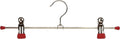 Mawa by Reston Lloyd Non-Slip Space-Saving Clothes Hanger for Pants & Skirts with Two Clips, Style K/40D, Set of 2, 15 3/4" L, Red