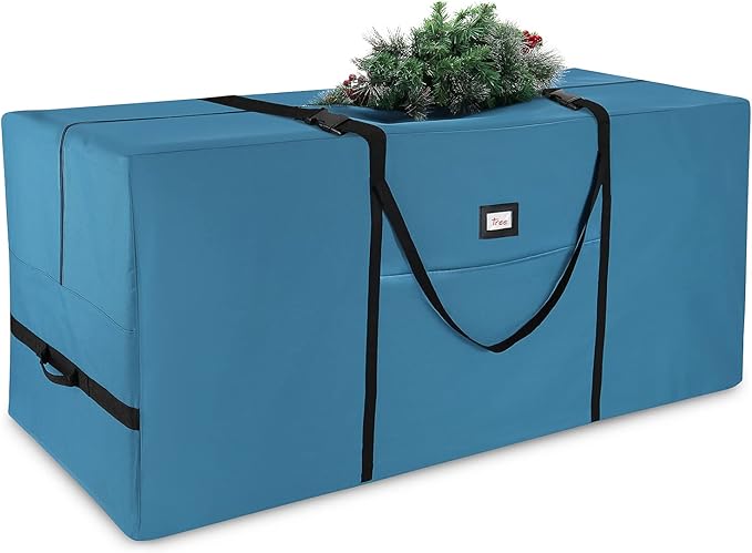 Hearth & Harbor 7.5 ft Christmas Tree Storage Bag - Artificial Christmas Tree Bag with Reinforced Handles, Dual Zipper, Wide Opening - Large Storage Container for Trees and Decorations, 600D Oxford