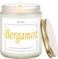 Bergamot & Green Tea Scented Candles for Home, Natural Soy Wax Aromatherapy Non Toxic Candle Gift for Women Men, Home Fragrance Decoration Glass Jar Candle for Meditation and Relaxation (9oz