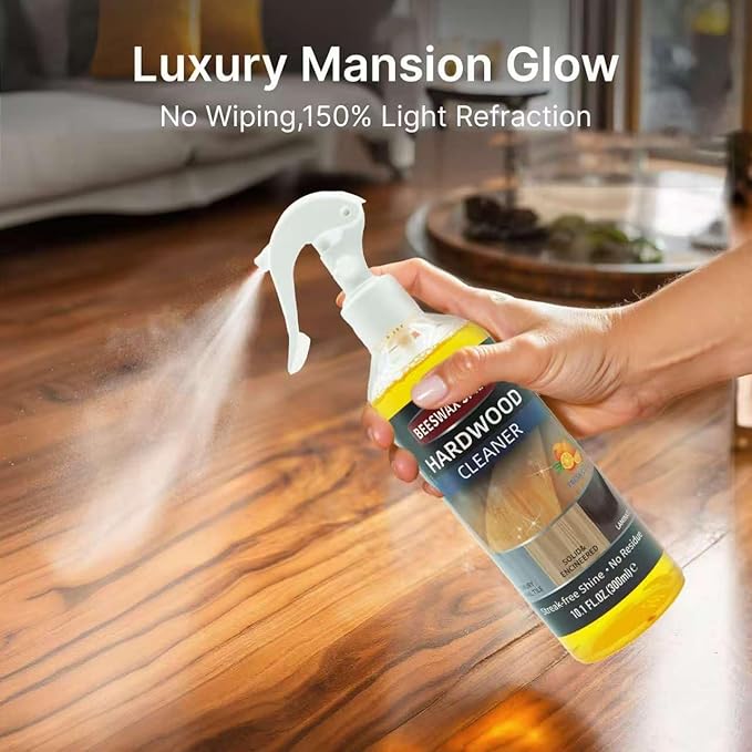 YYSTEBS Furniture Polish Kit: Wood Cleaner Spray & Nourishing Care Oil – For Floors, Kitchen Tables, Desks & All Home Wood Furniture (300ml+120g)