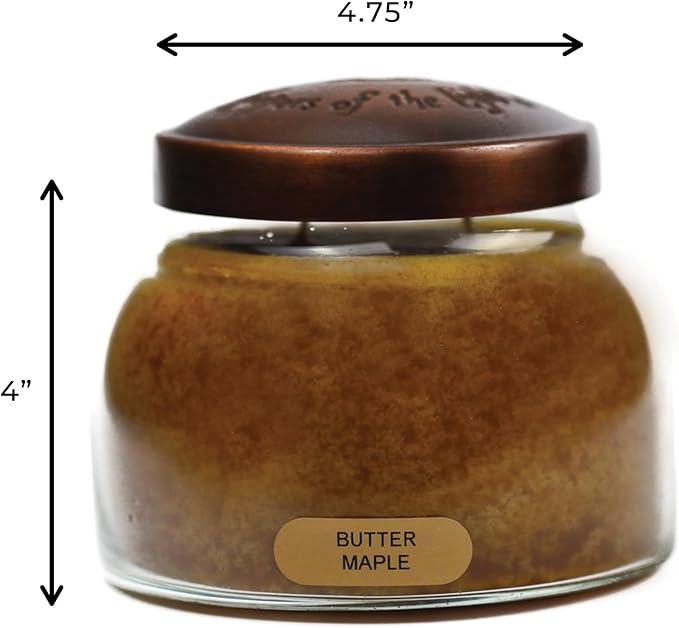 A Cheerful Giver - Butter Maple Mama Scented Glass Jar Candle (22oz) with Lid & True to Life Fragrance Made in USA