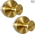 2026 Brushed Gold Suction Cup Hooks for Shower - No Drill Decorative Hooks Hold Towels & Wreaths on Glass Door & Bathroom Mirror - Luxury Finish Heavy Duty & Waterproof (2 Pack)