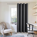ChrisDowa Blackout Curtains 90 Inches Long for Living Room, Grommet Thermal Insulated Room Darkening Curtains for Bedroom (1 Panel Set, Dark Grey,52W x 90L)