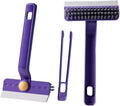 Lightweight Scraper Cleaning Brush with Hard Bristles and Built-in Garbage Holder, Multi-Surface Cleaner for Kitchen Sink, Bathroom Tub, Glass Stove Top, Tabletop, and Hard-to-Reach Floor Crevices