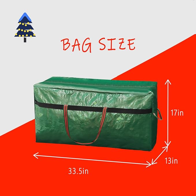 Christmas Tree Storage Bag 4FT/5FT Small Waterproof Tearproof with 4 Handles Easy to Transport/Organize Green 2 pack