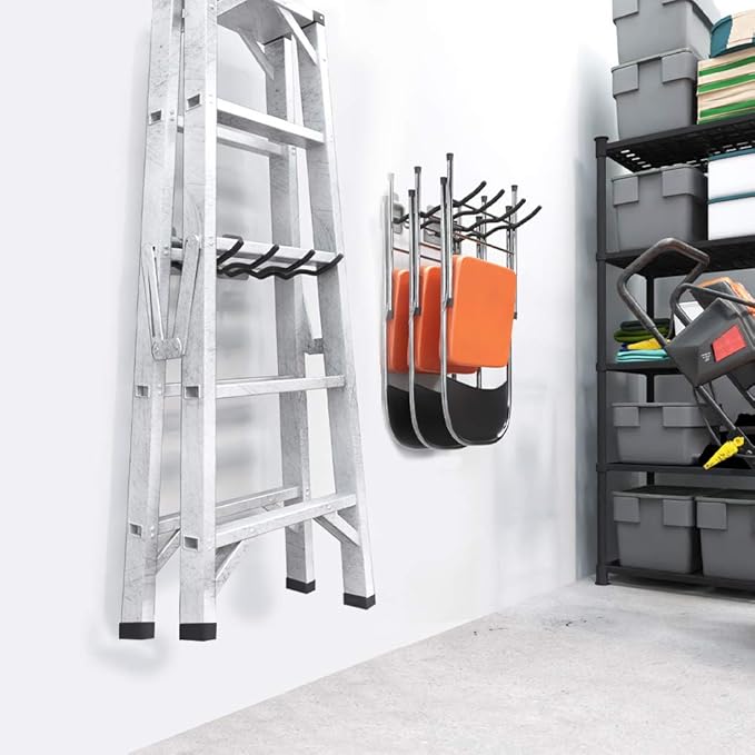 TORACK Garage Hooks Tool Organizer, 4 Pack Heavy Duty Steel 12" Wave Hooks, Wall Mount Garage Storage Utility Hook for Car Tires, Ladder, Chairs, Power Tools, Garden Tools