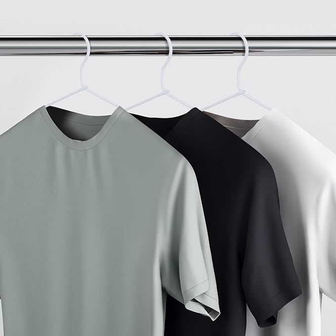 15 Pcs Fabric Wrapped Metal Hangers Covered Wire Hanger Metal Coat Hangers Non Slip for Clothes Closet Clothing Suit Shirt Pant (White)