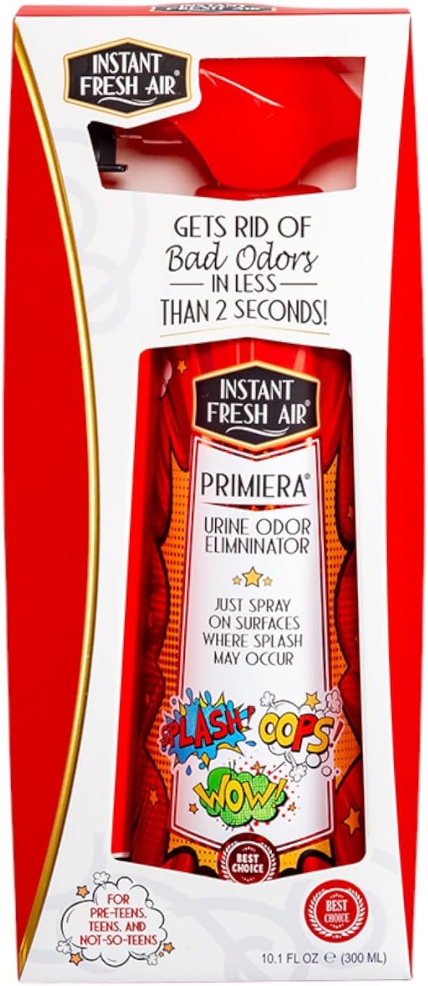 Instant Fresh Air Urine Odor Eliminator 'Primiera' - Urine Remover Spray for Bathrooms, Mattresses, Furniture, Carpets, & Hard Surfaces - For Home, Business, School - Vanilla Scent - 10.1 Oz.