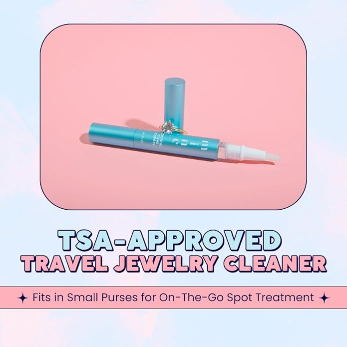 On-The-Go Ring and Jewelry Cleaning Pen - Crystal Clear Carats - Natural and Premium Shine Solution - Portable Travel Size Diamond and Gemstone Cleaner
