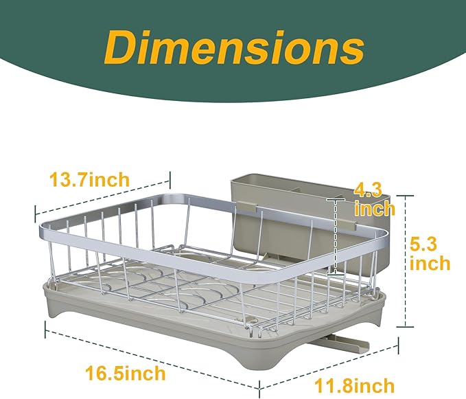 LIYI Drying Rack Tableware,Stainless Steel Drying Rack,304 Stainless Steel Drainage Material,Plastic Drainage Board,Knife and Fork Box,Intelligent Drainage Structure,Grey