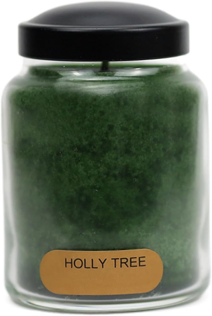 A Cheerful Giver - Holly Tree Baby Scented Glass Jar Candle (6oz) with Lid & True to Life Fragrance Made in USA
