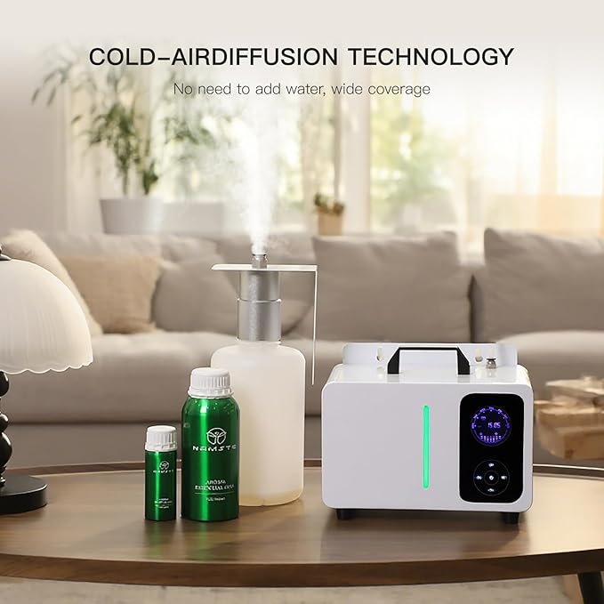 Waterless Diffuser Large 2000 ML, HVAC Scent Machine APP & WIFI & Touch Screen Control 7500 Sq.Ft Coverage, Aromatherapy Diffusers, Essential Oil Level Monitoring for Whole House & Hotel & Mall