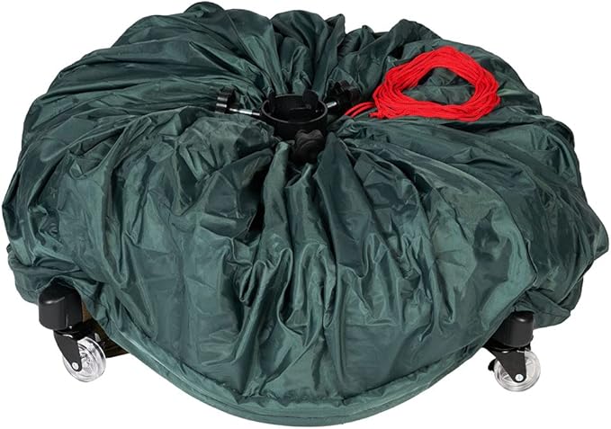[Upright Tree Storage Bag] - 9 Foot Christmas Tree Storage Bag for Fully Decorated Artificial Trees up to 9 Feet Tall - Keep Your Fake Tree Assembled with Ornaments | Includes Rolling Tree Stand