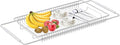 TABABAO Expandable Over The Sink Dish Drainer Drying Rack, Stainless Steel Metal, Small Adjustable Dish Drainer Drying Rack for Kitchen Counter, Space Saving for Compact Kitchen