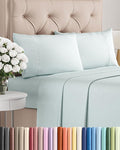 Twin 4 Piece Sheet Set - Comfy Breathable & Cooling - Ultra Soft Hotel Luxury Bedding Set w/ 8-16 Inch Deep Pockets - 1 Flat & 1 Fitted Sheet & 2 Pillowcases - Wrinkle Free and Easy Care - Ice Blue