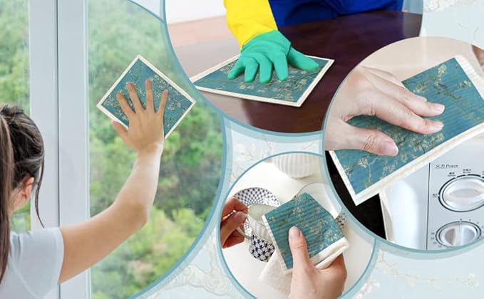 Morigins Swedish Dishcloths for Kitchen 6 Pack Van Gogh Painting Cellulose Sponge Cloths Non Scratch Reusable Paper Towels No Odor, Biodegradable and Reusable Kitchen Dish Rags