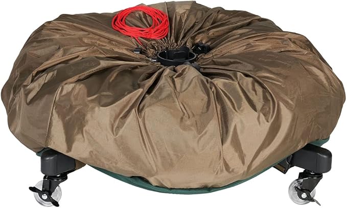 [Upright Tree Storage Bag] - Christmas Tree Storage Bag | Hold Artificial Trees up to 9 Feet Tall - Keep Your Fake Tree Assembled | Includes Rolling Tree Stand (9' - XLarge (Wide))