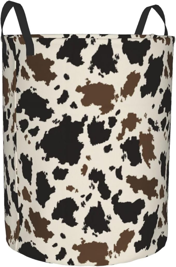 Cow Camo Laundry Basket Storage Bin Foldable Laundry Hamper Clothes Storage Bucket Organizer 19.6x15.7 Inch For Laundry Room/Bedroom/Bathroom
