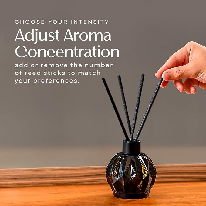 AromaPlan Reed Diffuser, Minty Eucalyptus Scent Diffuser (8.45 fl oz, 250ml)- Luxury Reed Diffusers Set for Home- Includes Reed Diffuser Sticks & Fragrance Oil in Glass Bottle