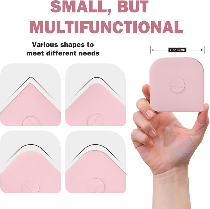 Pan Scraper, 5 Pcs Pot Scraper Plastic, Pot Scraper Non Scratch for Cast Iron, Pot and Pan Cleaning, Sturdy Scraper Kitchen Tool, Pink