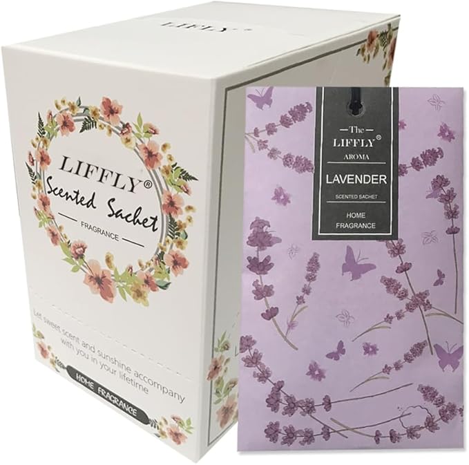 LIFFLY 14 Packs Lavender Scented Sachets for Drawers and Closets