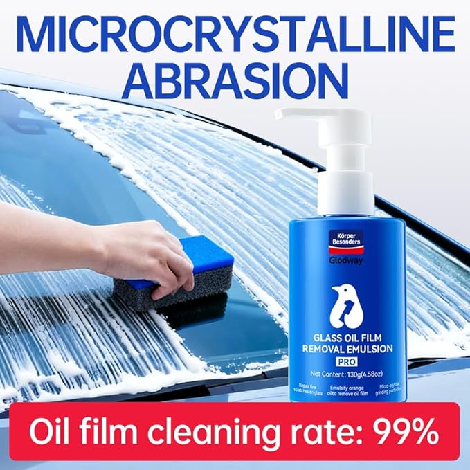Glodway Glass,Mirror and Window Cleaner for Auto and Home Cleans,Streak-Free,Ammonia-Free,Tint-Safe,4.58 OZ (3 Pack)