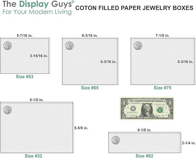 TheDisplayGuys - 25-Pack #33 Cotton Filled Cardboard Paper Jewelry Boxes Gift Case - Pearl Gray (3.5" x 3.5" x 1.0") - for Shipping or Storage