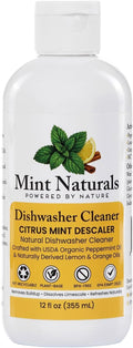 Mint Naturals Clean Cycle Dishwasher Cleaner & Degreaser – Removes Odor, Limescale & Grease Build-Up, Low-Foam Citrus Mint Formula – 12 oz Made in USA
