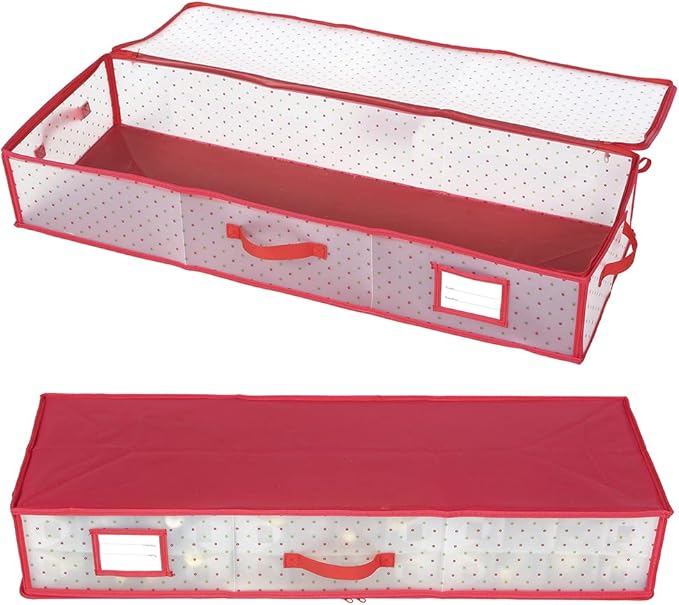 Sattiyrch Plastic Christmas Ornament Storage Box with Trays,Customizable Dividers, Dust-Proof Durable Ornament Organizer Holder,Christmas Storage Containers,Holds 96 x 3 Ornaments