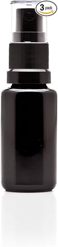 Infinity Jars 15 Ml (.5 fl oz) Black Ultraviolet Glass Fine Mist Spray Bottle Cleaning Products Refillable Containers Homemade Perfume Blends Room, Sprays Bath Beauty Hair, Screw Top Bottles 3-Pack
