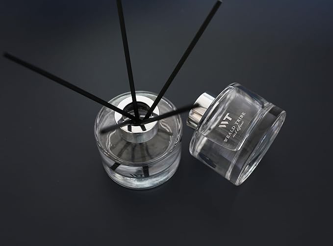 WEALD TRIBE Flower Reed Diffuser Set Vanilla Cinnamon Scent for Bathroom Accessories Shelf Decor & Air Fresheners, Fresh Air Sticks Defusers with 5.1 fl oz Essential Oils, House Office Decor & Gifts