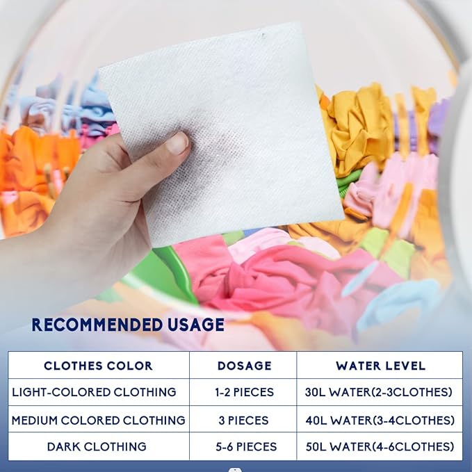 Xcleen Color Dye Trapping for Laundry 180 Count, Fragrance Free Dye Catcher Laundry Sheets, Prevent Clothes from Smearing, Color trapping Sheets for Home Apartment or School