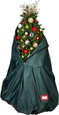 [Upright Tree Storage Bag] - 9 Foot Christmas Tree Storage Bag for Fully Decorated Artificial Trees up to 9 Feet Tall - Keep Your Fake Tree Assembled with Ornaments | Includes Rolling Tree Stand