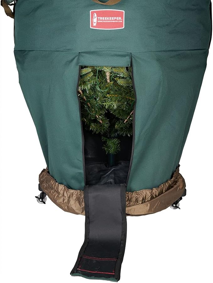 [Upright Tree Storage Bag] - Christmas Tree Storage Bag | Hold Artificial Trees up to 9 Feet Tall - Keep Your Fake Tree Assembled | Includes Rolling Tree Stand (9' - XLarge (Wide))