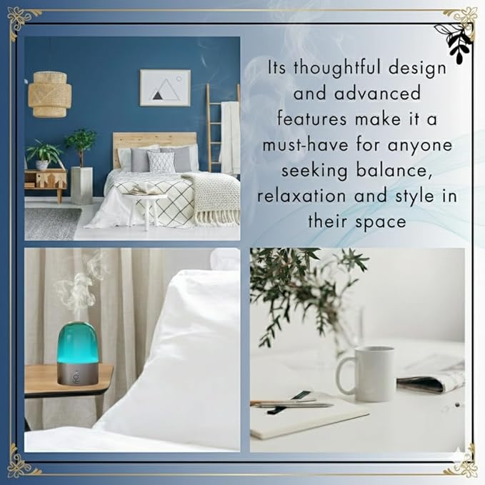 G’s Breeze Smart Diffuser with Refill – Bluetooth & Wi-Fi App Control, Gradient LED Lighting, Adjustable Scent Intensity, Low Noise, 24 Hour Schedule, Aromatherapy Diffuser for Home & Office - Rose