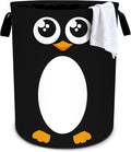 Penguin Laundry Basket Storage Bin Foldable Laundry Hamper Clothes Storage Bucket Organizer 19.6x15.7 Inch For Laundry Room/Bedroom/Bathroom