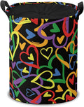 Love Heart Storage Baskets Foldable Laundry Hamper Fabric Organizer Storage Bins with Handles for Shelves, Closet, Nursery, Laundry, Toys