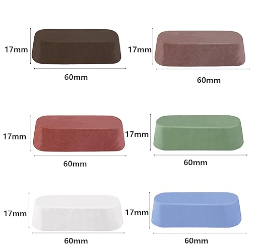 Tworider 6 Pcs Metal Buffing Polishing Compound for Buffing Wheel, Buffing Wheel Compound, Grit Corresponds to The Color from Coarse to Fine for Stainless Steel, Jewelry, Aluminum Polishing Compound