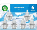 Air Wick Plug-In Scented Oil Air Freshener Warmer Refills, Fresh Linen, 6 Count (1 Pack Packaging May Vary)