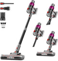 Clinkal Cordless Vacuum Cleaner: 40KPA Powerful Suction Cordless Stick Vacuum Cleaners for Home, Anti-Tangle Brush, Lightweight, 6-in-1 Rechargeable Vacuum for Pet Hair/Carpet/Hard Floor(Purple)