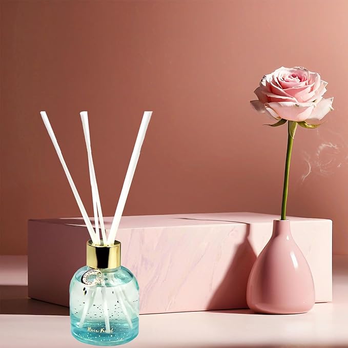 Reed Diffuser Set, Pretty Valley Home Diffuser 80Ml / 2.7 fl OZ Gift Box - Includes Reed Diffuser Sticks, Long Lasting Fragrance Oil and Glass Bottle for Office Living Room Decor (Rain Forest)