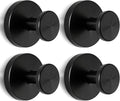 2026 Heavy Duty Black Suction Cup Hooks for Shower - 4 Pack, No Drill & No Damage Waterproof Hooks for Glass Door/Tile, Strong Hold for Towels, Robes
