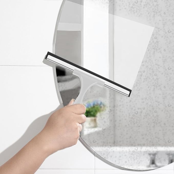 SetSail Shower Squeegee for Glass Doors All-Purpose Squeegee for Shower Glass Heavy Duty Window Squeegee with Hook for Tile, Sink, Mirror, Car Windshield Cleaning 10 Inches