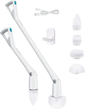 Tilswall Cordless Electric Spin Scrubber - Powered Shower & Tile Cleaning Brush with Detachable Handle, 2-Speed Modes & Extra Battery, for Bathroom Tub/Glass/Car Windows
