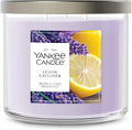 Yankee Candle Lemon Lavender Scented Candle, 14.5oz 3-Wick Candle Jar, Up to 40 Hours Burn Time, Giftable