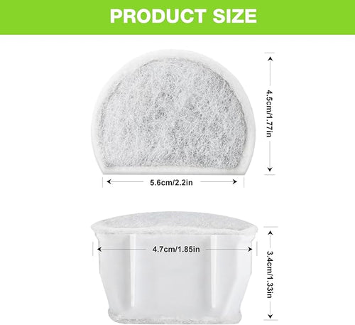 15 Count Replacement Carbon Filters Compatible with PetSafe Drinkwell Filters, Pet Water Fountain Replacement Cartridges for Dog and Cat Fountain.